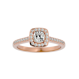 3/4 ctw Emerald-Cut Lab Grown Diamond Halo Engagement Ring