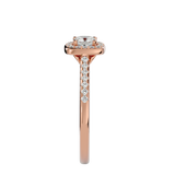 3/4 ctw Emerald-Cut Lab Grown Diamond Halo Engagement Ring