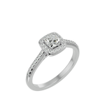 3/4 ctw Emerald-Cut Lab Grown Diamond Halo Engagement Ring