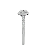 3/4 ctw Emerald-Cut Lab Grown Diamond Halo Engagement Ring