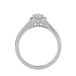 3/4 ctw Emerald-Cut Lab Grown Diamond Halo Engagement Ring