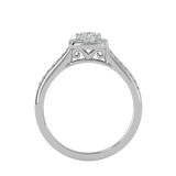 3/4 ctw Emerald-Cut Lab Grown Diamond Halo Engagement Ring