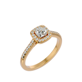 3/4 ctw Emerald-Cut Lab Grown Diamond Halo Engagement Ring