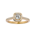 3/4 ctw Emerald-Cut Lab Grown Diamond Halo Engagement Ring