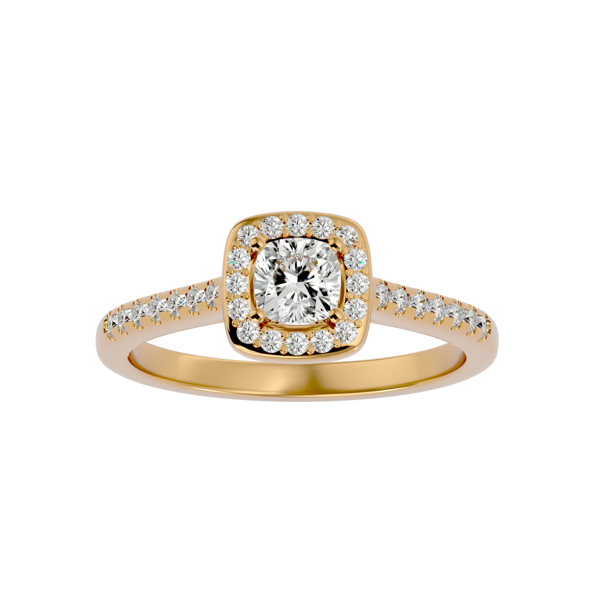 3/4 ctw Emerald-Cut Lab Grown Diamond Halo Engagement Ring