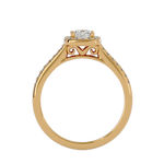 3/4 ctw Emerald-Cut Lab Grown Diamond Halo Engagement Ring