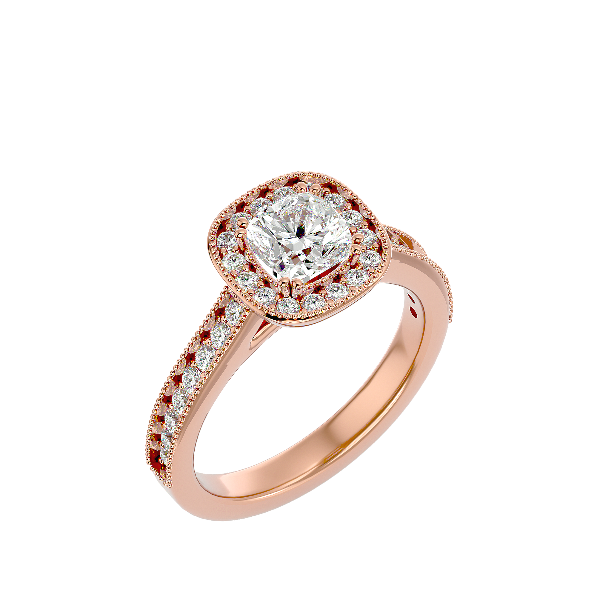 1 3/4 ctw Emerald-Cut Lab Grown Diamond Halo Engagement Ring