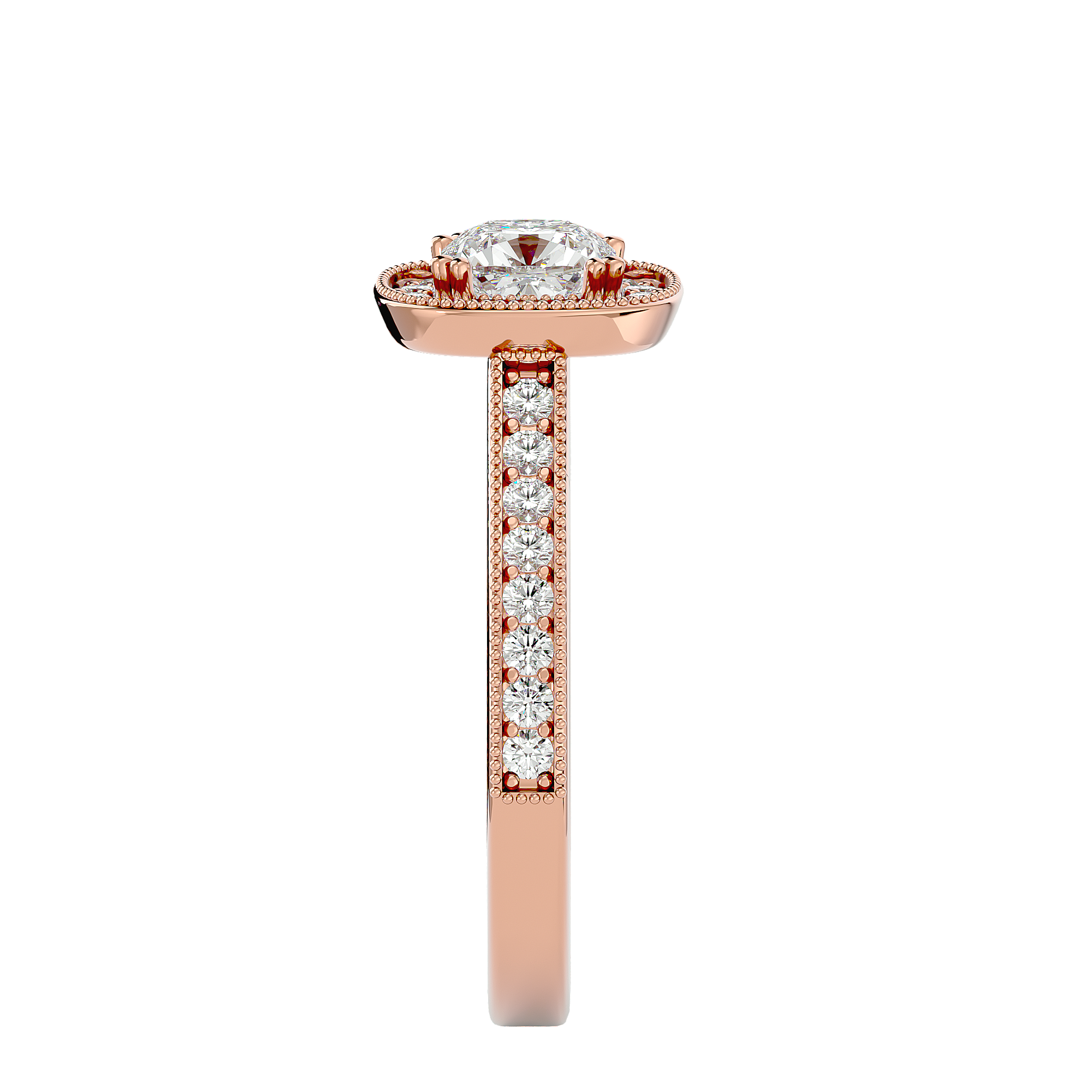1 3/4 ctw Emerald-Cut Lab Grown Diamond Halo Engagement Ring