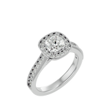 1 3/4 ctw Emerald-Cut Lab Grown Diamond Halo Engagement Ring