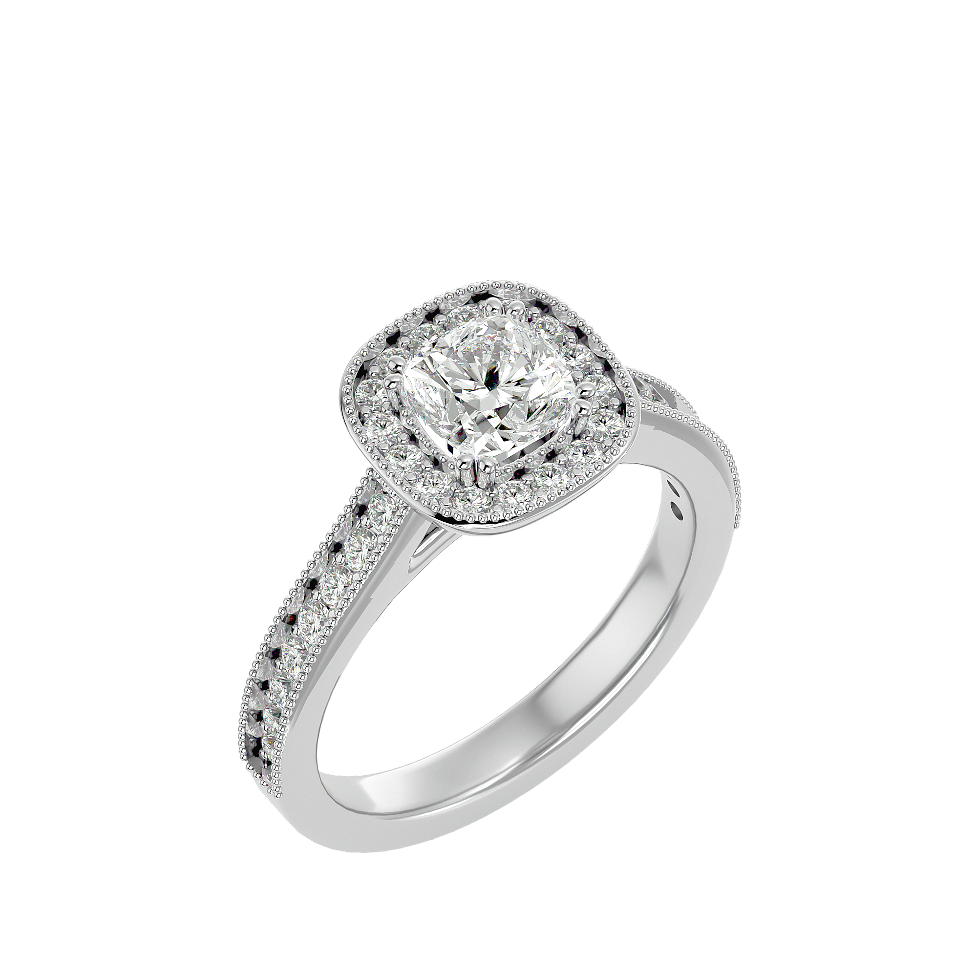 1 3/4 ctw Emerald-Cut Lab Grown Diamond Halo Engagement Ring