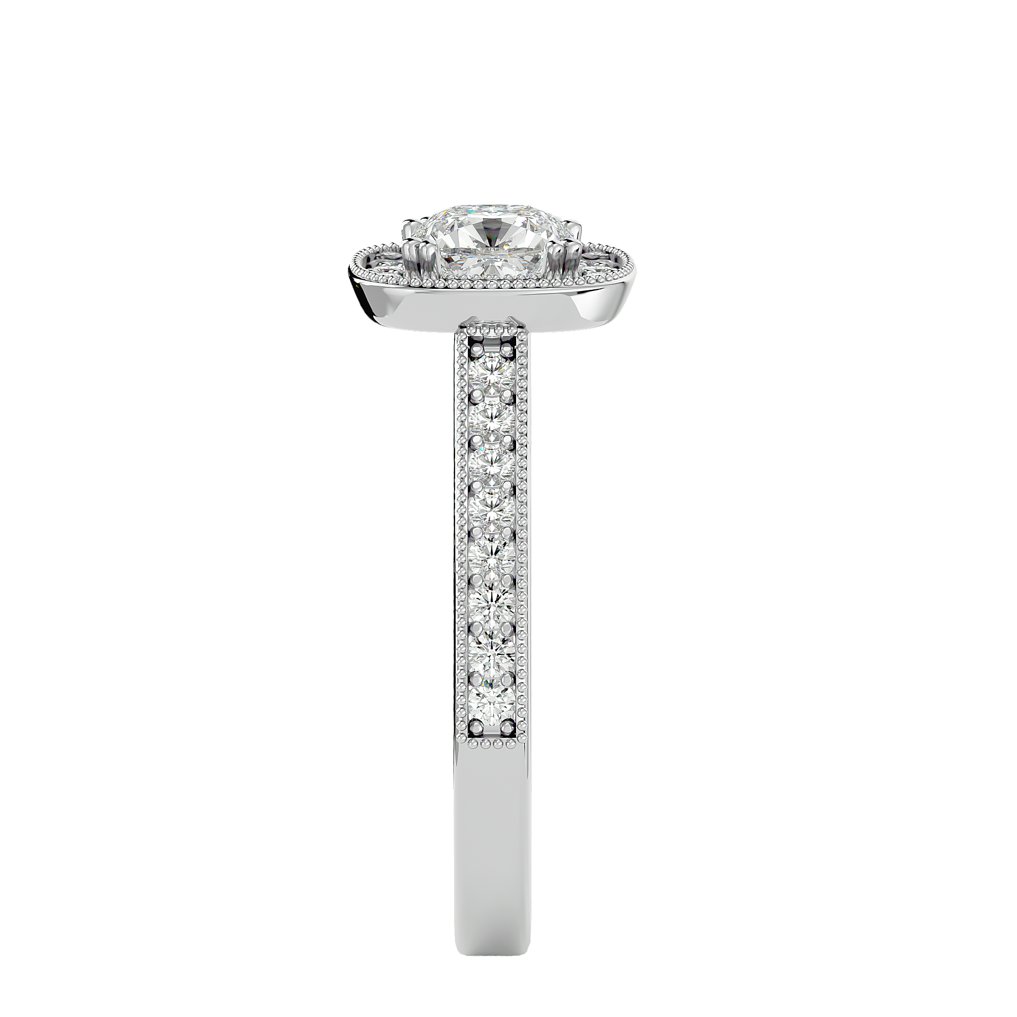 1 3/4 ctw Emerald-Cut Lab Grown Diamond Halo Engagement Ring