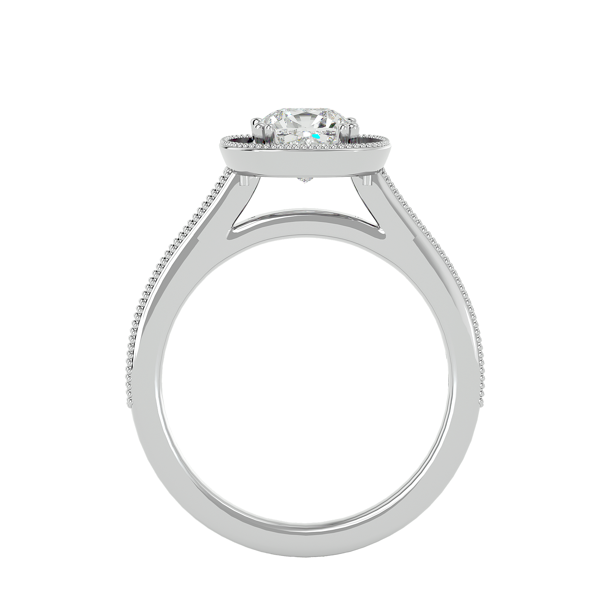1 3/4 ctw Emerald-Cut Lab Grown Diamond Halo Engagement Ring
