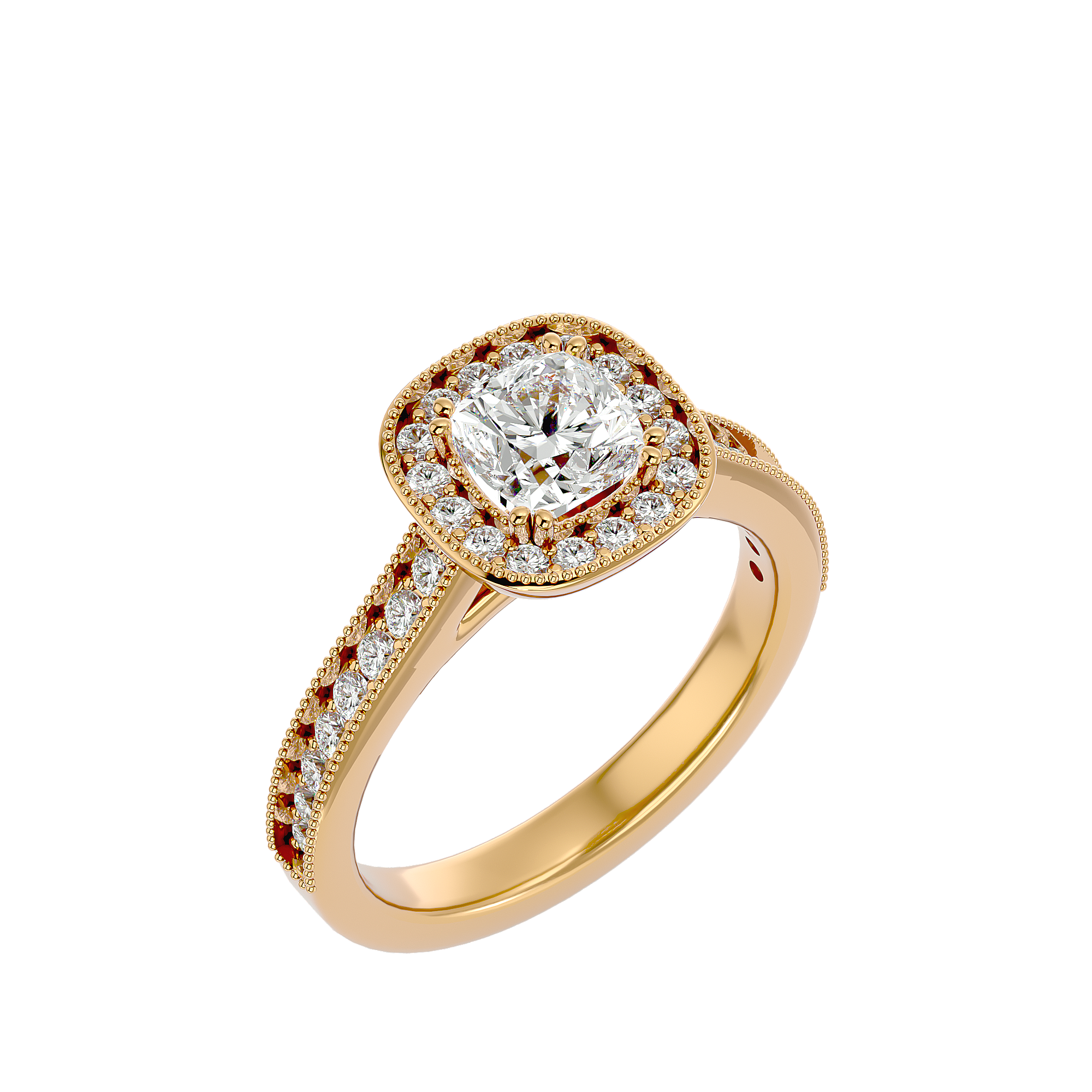 1 3/4 ctw Emerald-Cut Lab Grown Diamond Halo Engagement Ring
