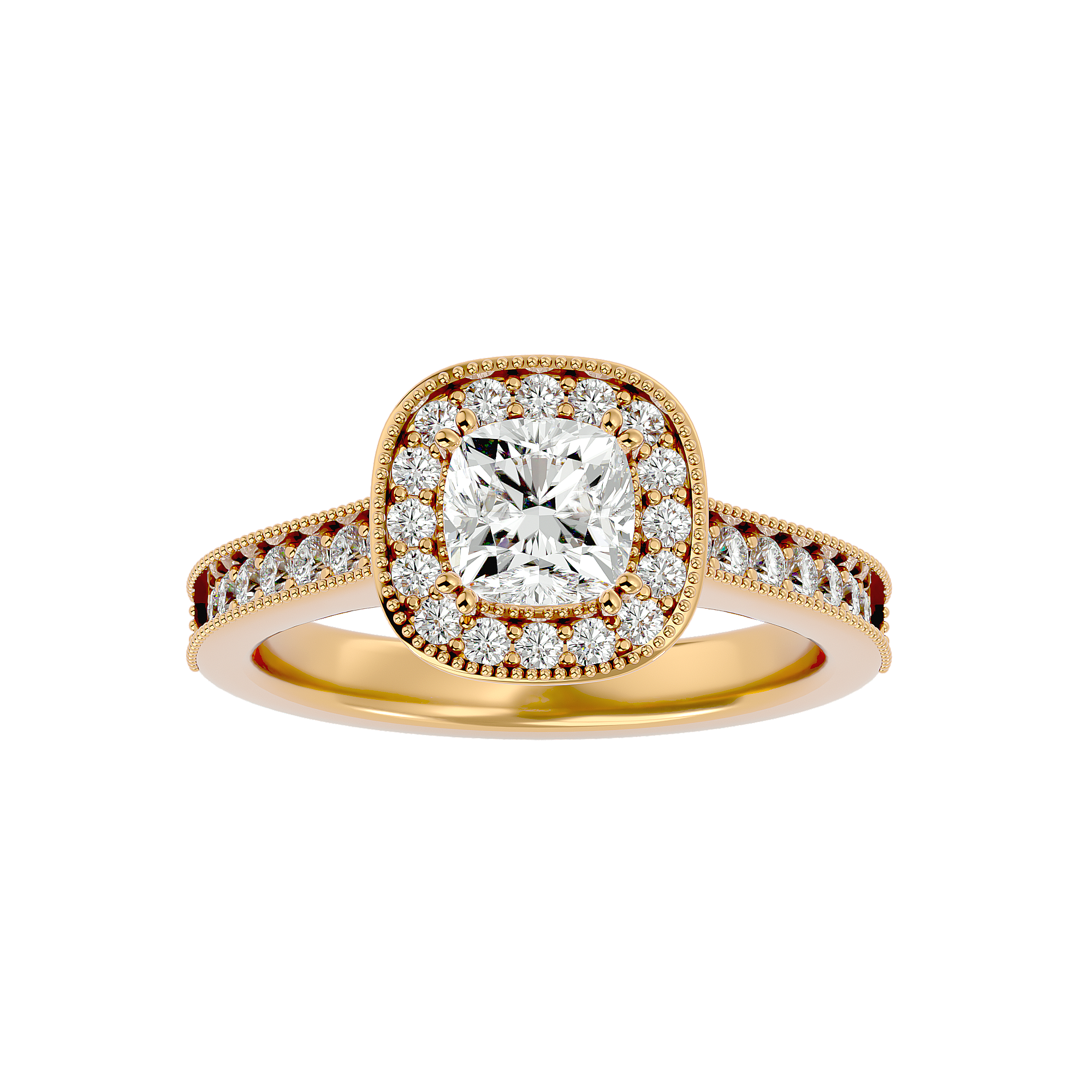 1 3/4 ctw Emerald-Cut Lab Grown Diamond Halo Engagement Ring