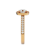 1 3/4 ctw Emerald-Cut Lab Grown Diamond Halo Engagement Ring