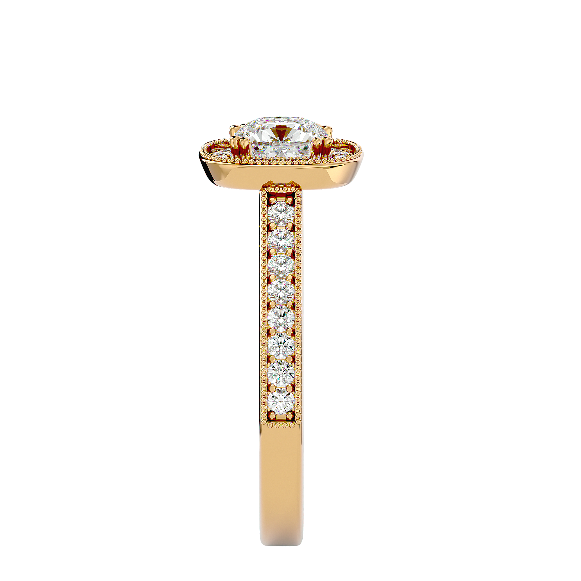 1 3/4 ctw Emerald-Cut Lab Grown Diamond Halo Engagement Ring