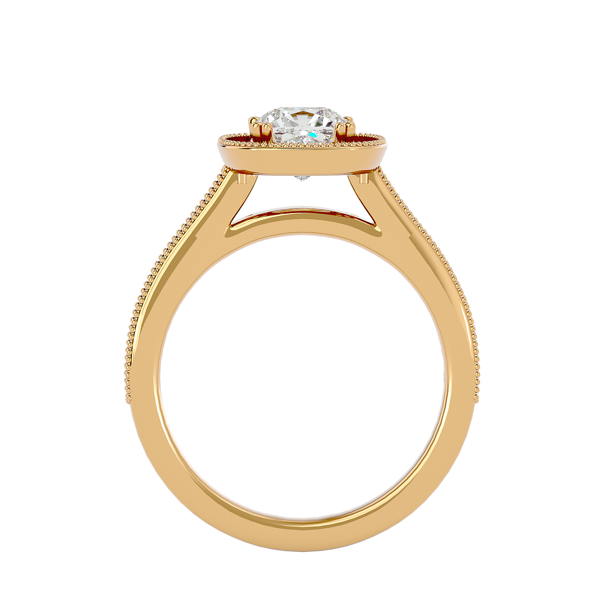 1 3/4 ctw Emerald-Cut Lab Grown Diamond Halo Engagement Ring