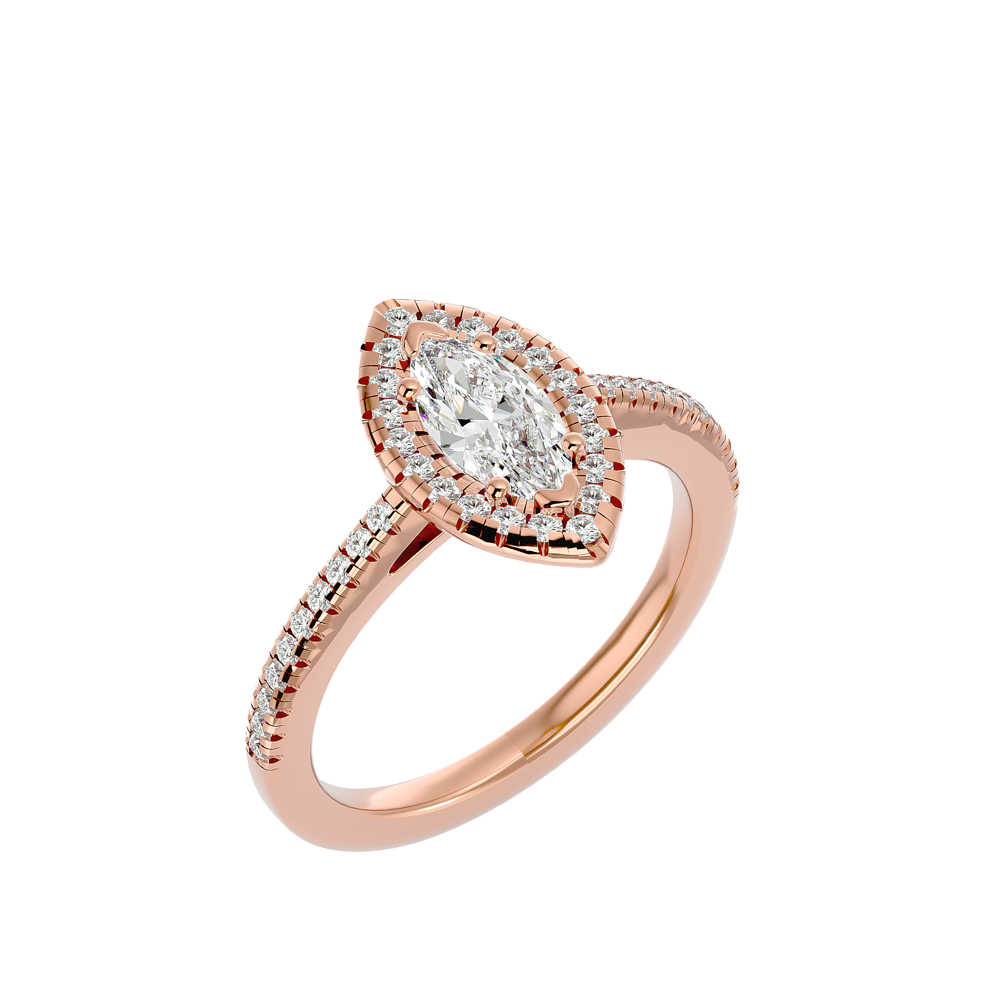 1 ctw Marquise Lab Grown Diamond Halo Engagement Ring