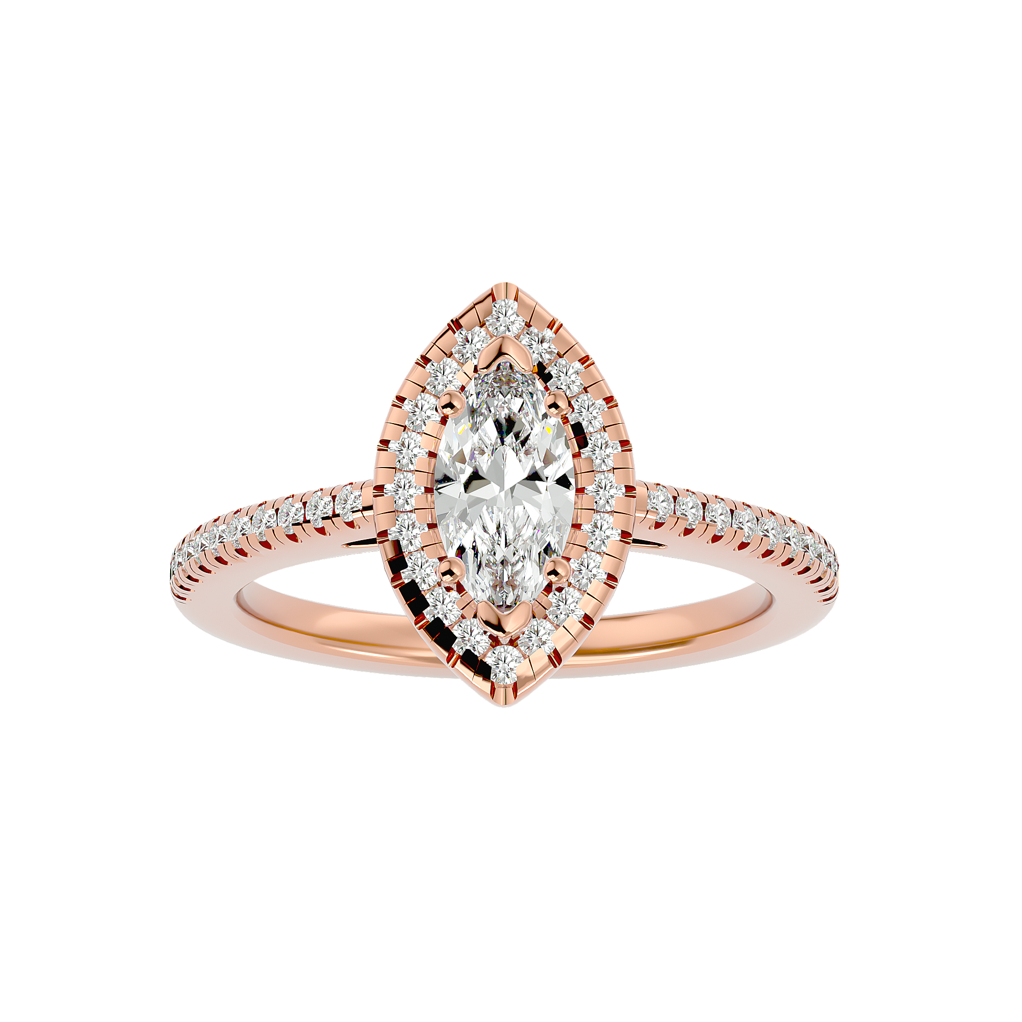 1 ctw Marquise Lab Grown Diamond Halo Engagement Ring