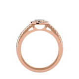 1 ctw Marquise Lab Grown Diamond Halo Engagement Ring
