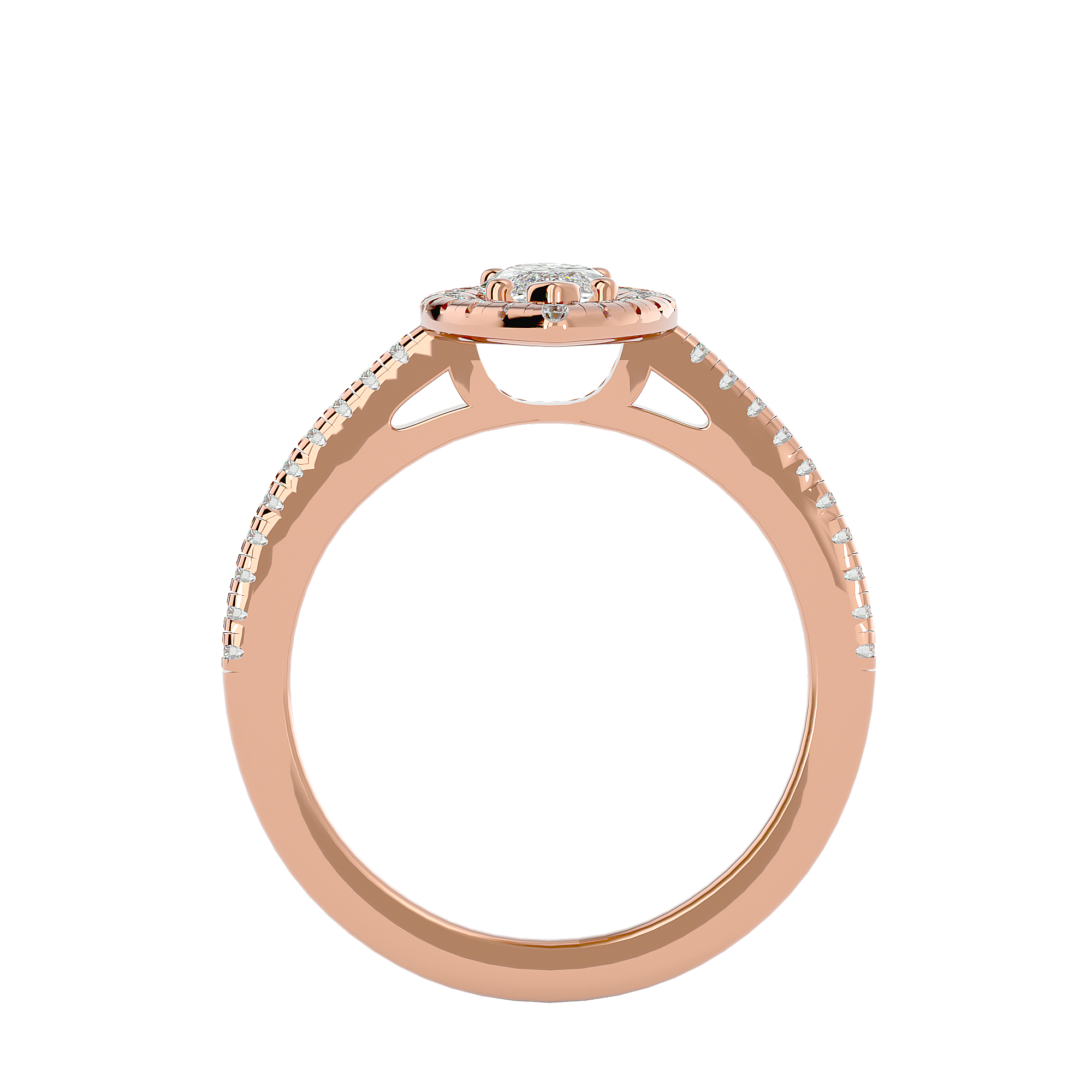 1 ctw Marquise Lab Grown Diamond Halo Engagement Ring