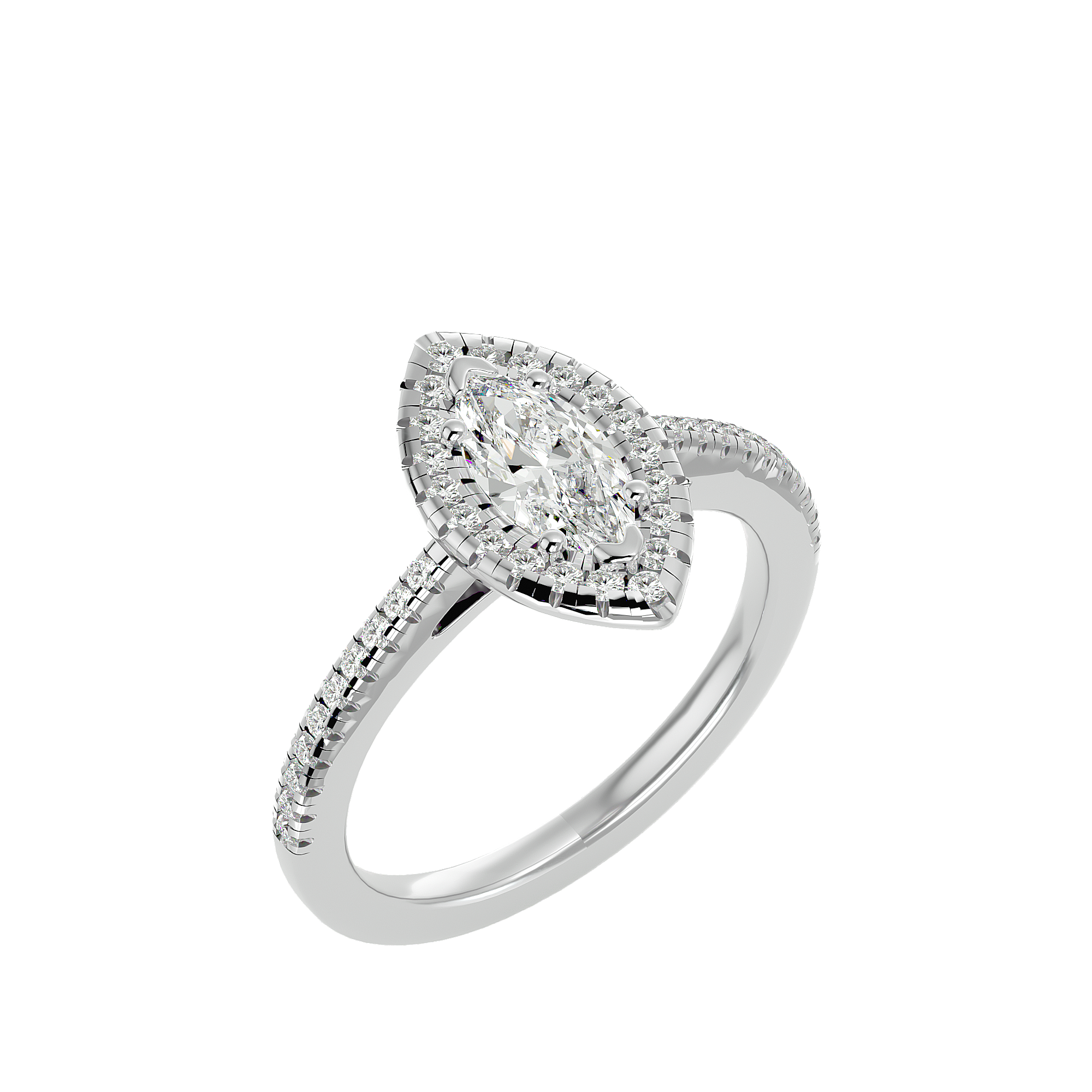 1 ctw Marquise Lab Grown Diamond Halo Engagement Ring