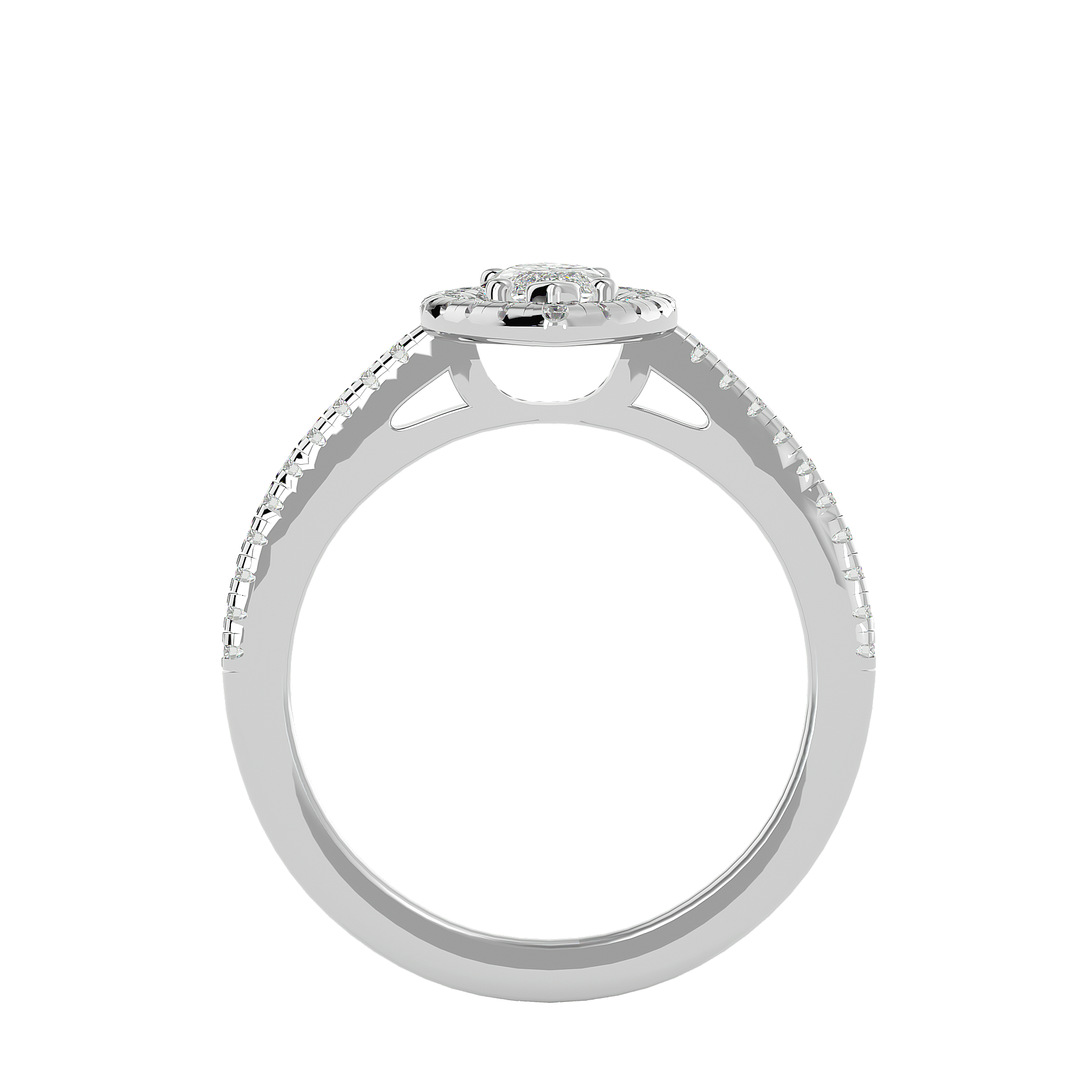1 ctw Marquise Lab Grown Diamond Halo Engagement Ring