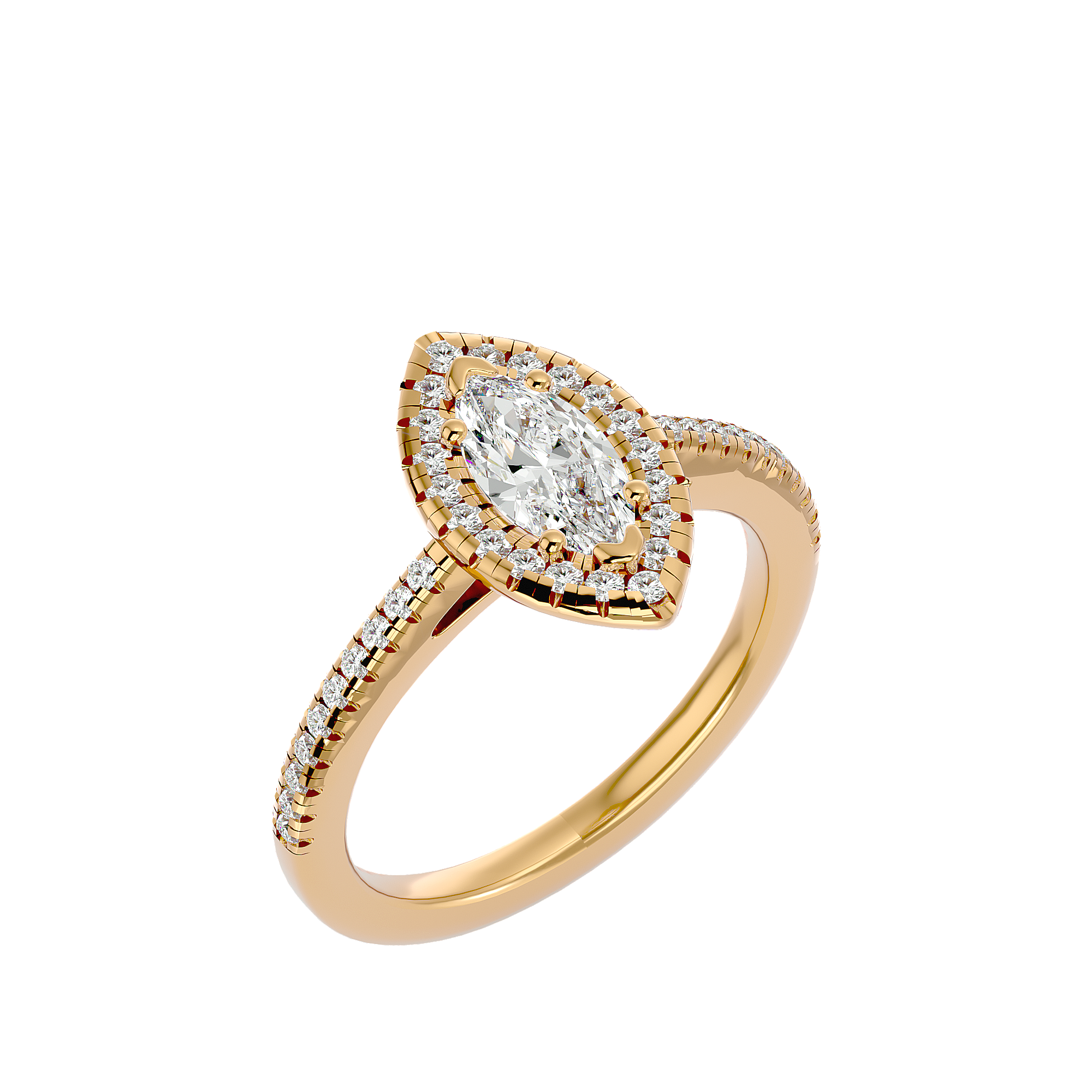 1 ctw Marquise Lab Grown Diamond Halo Engagement Ring