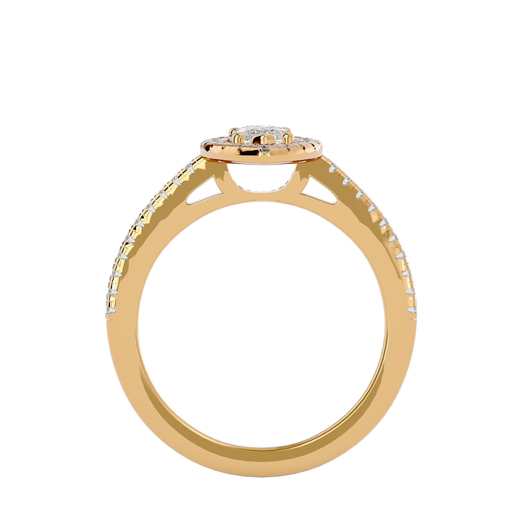 1 ctw Marquise Lab Grown Diamond Halo Engagement Ring