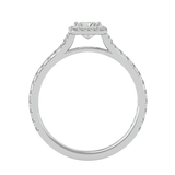 7/8 ctw Princess-Cut Lab Grown Diamond Halo Engagement Ring