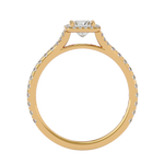 7/8 ctw Princess-Cut Lab Grown Diamond Halo Engagement Ring