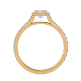 7/8 ctw Princess-Cut Lab Grown Diamond Halo Engagement Ring