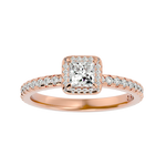 1 ctw Princess-Cut Lab Grown Diamond Halo Engagement Ring