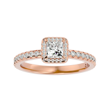 1 ctw Princess-Cut Lab Grown Diamond Halo Engagement Ring