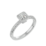 1 ctw Princess-Cut Lab Grown Diamond Halo Engagement Ring