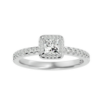 1 ctw Princess-Cut Lab Grown Diamond Halo Engagement Ring