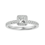 1 ctw Princess-Cut Lab Grown Diamond Halo Engagement Ring