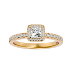 1 ctw Princess-Cut Lab Grown Diamond Halo Engagement Ring