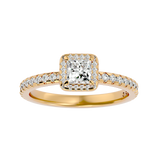 1 ctw Princess-Cut Lab Grown Diamond Halo Engagement Ring
