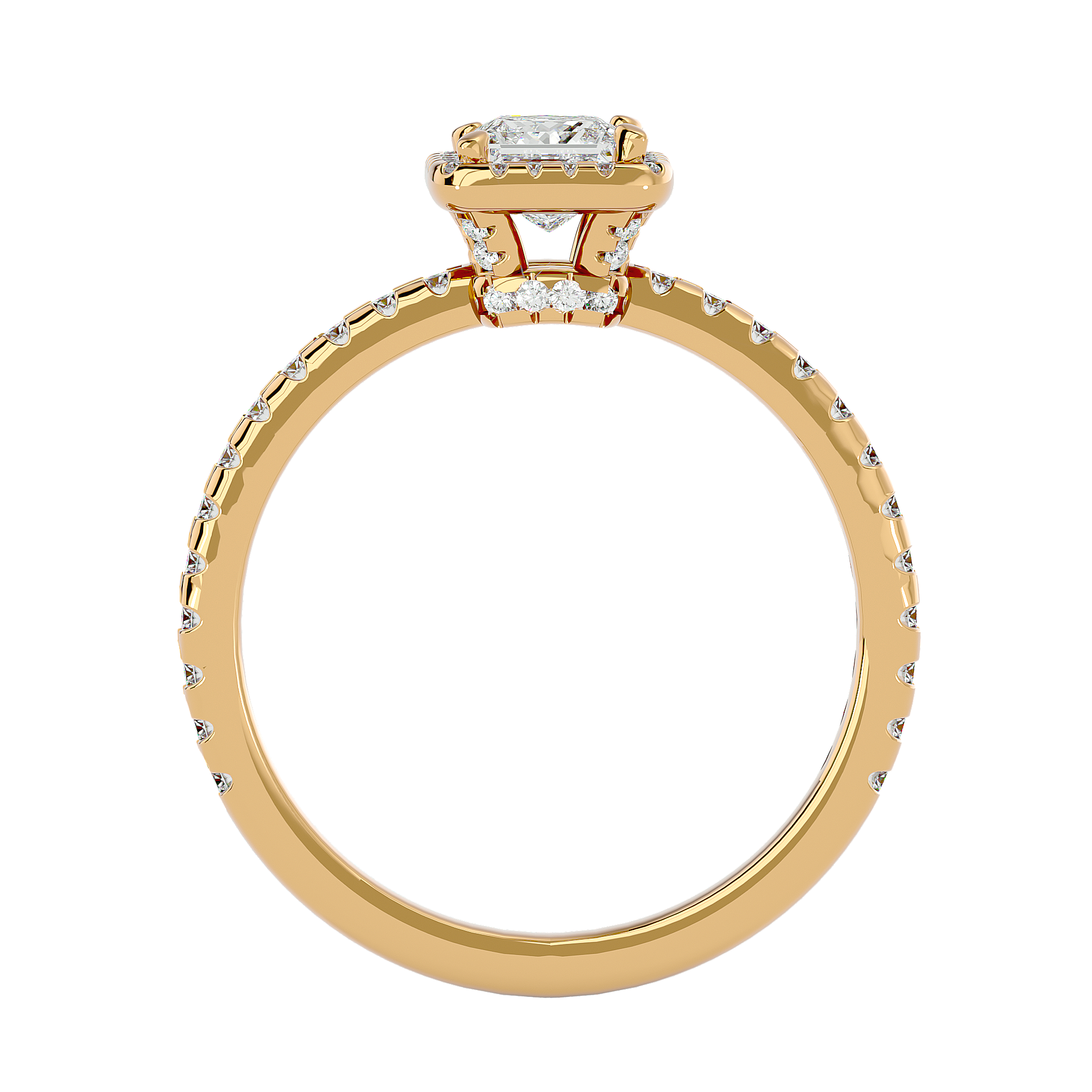 1 ctw Princess-Cut Lab Grown Diamond Halo Engagement Ring