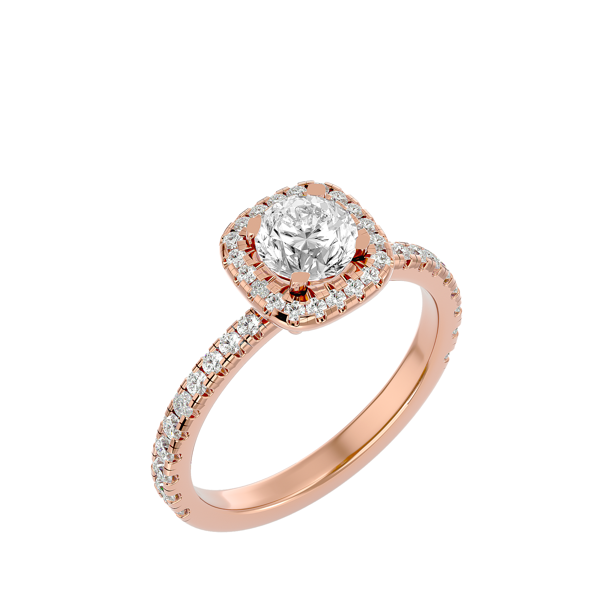 1 7/8 ctw Round Lab Grown Diamond Halo Engagement Ring