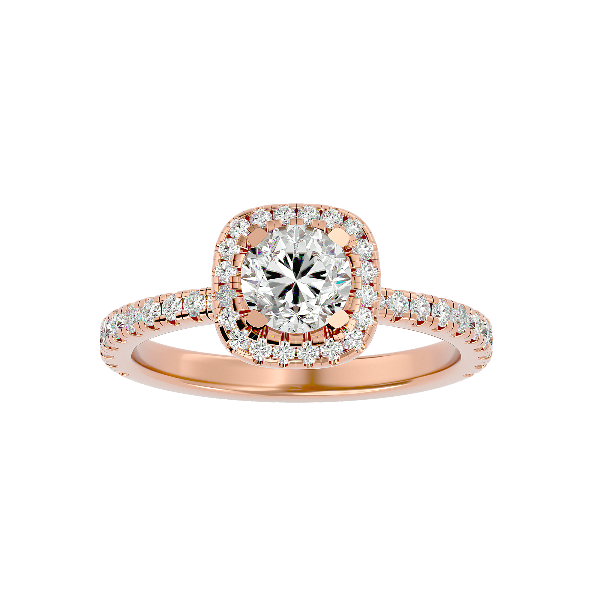 1 7/8 ctw Round Lab Grown Diamond Halo Engagement Ring