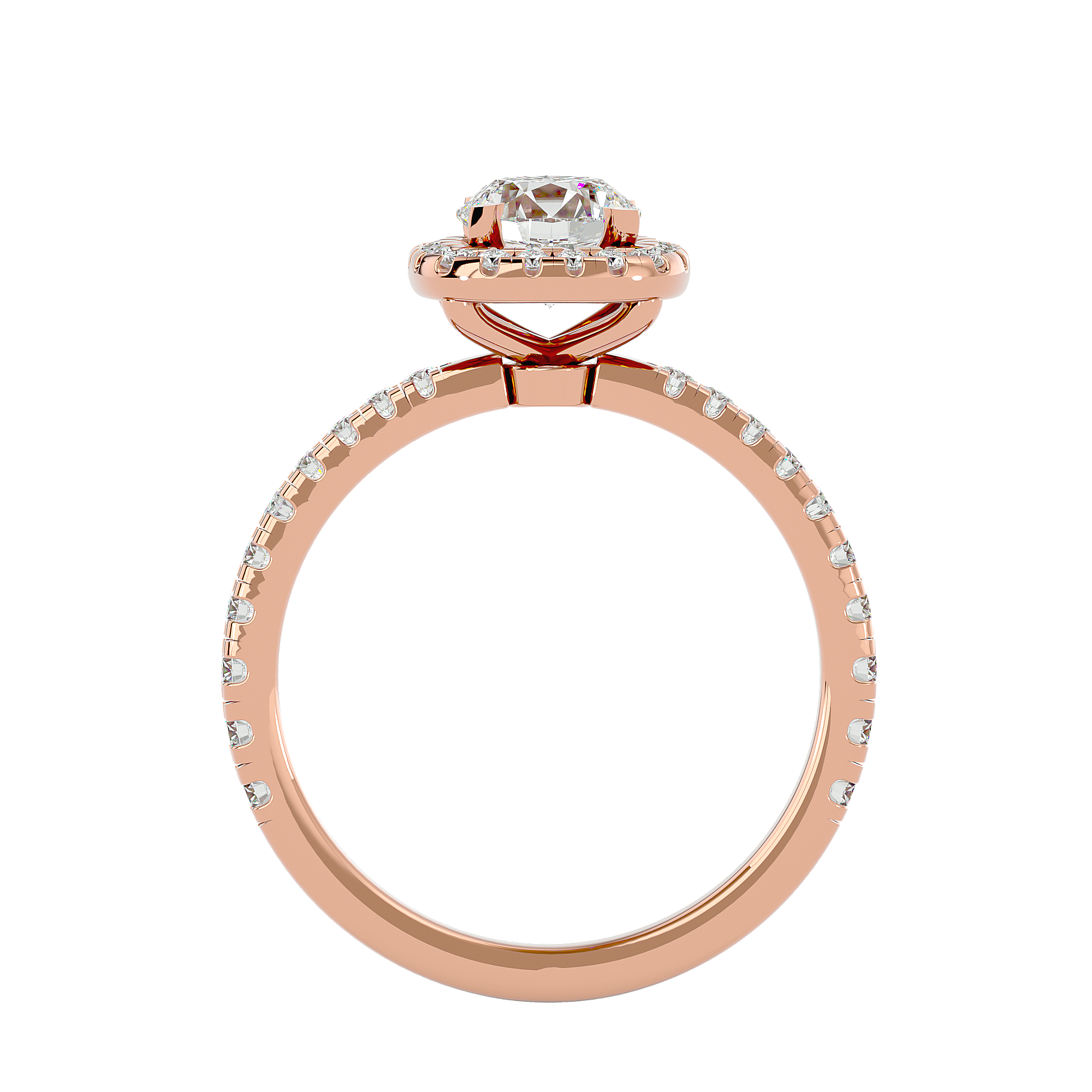 1 7/8 ctw Round Lab Grown Diamond Halo Engagement Ring