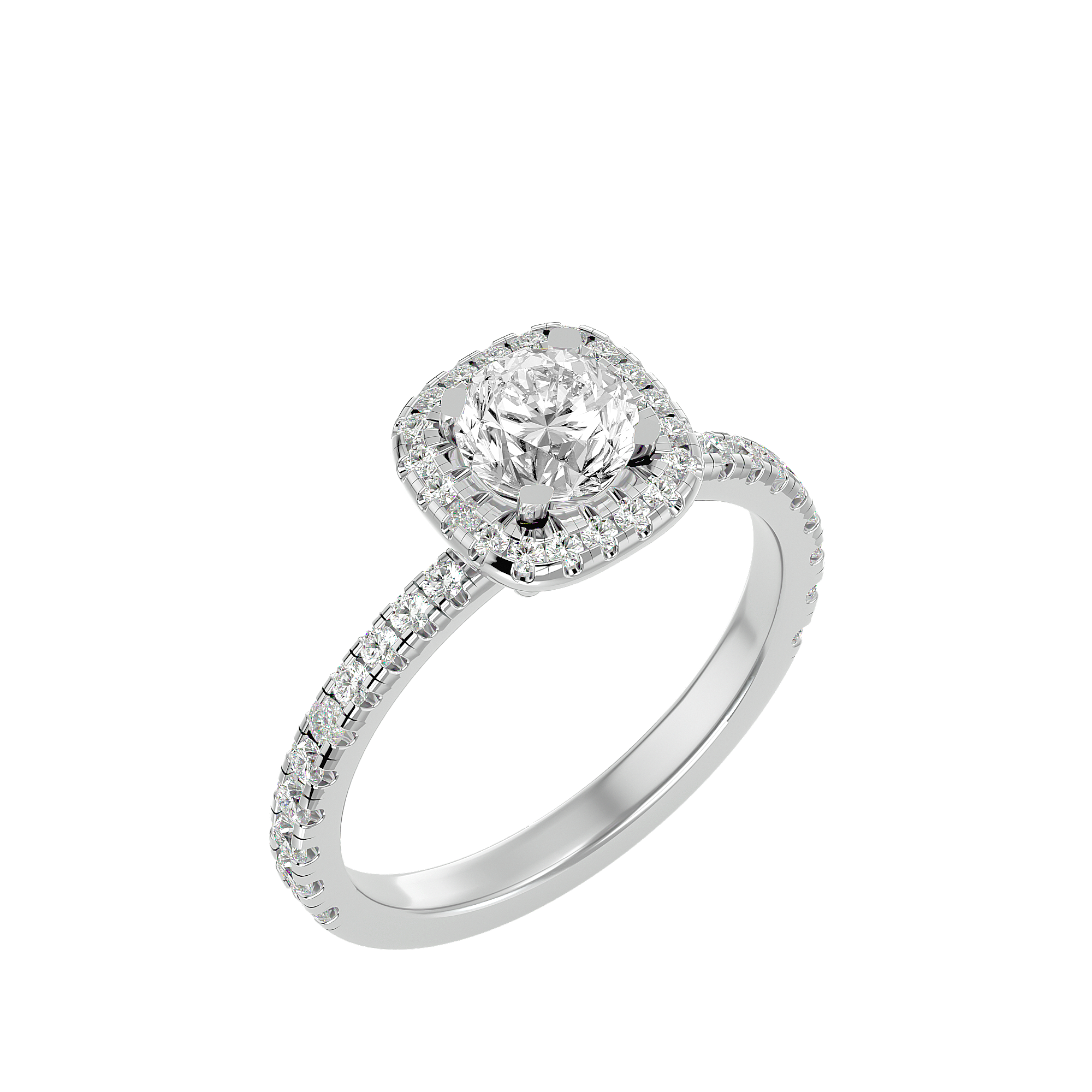 1 7/8 ctw Round Lab Grown Diamond Halo Engagement Ring