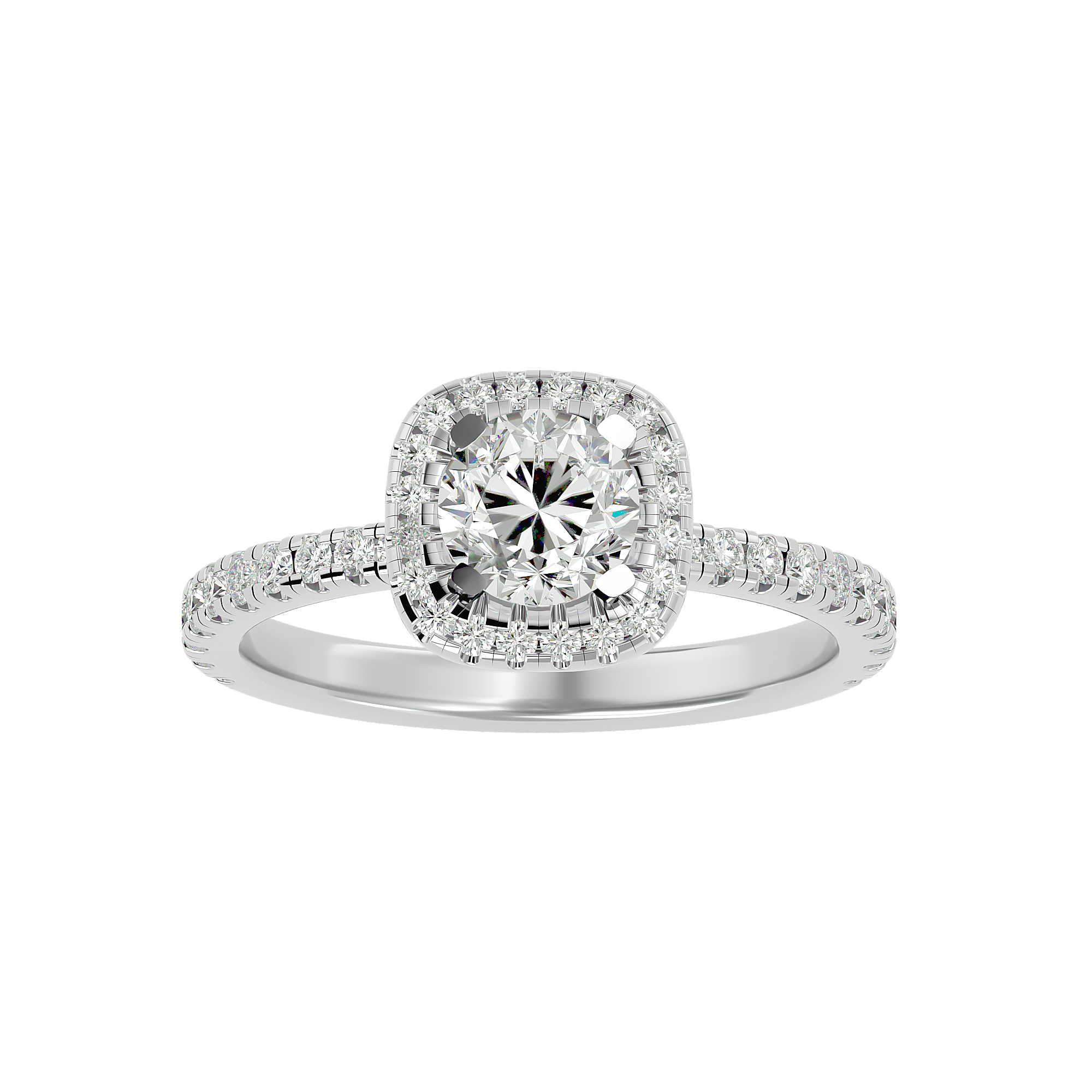1 7/8 ctw Round Lab Grown Diamond Halo Engagement Ring