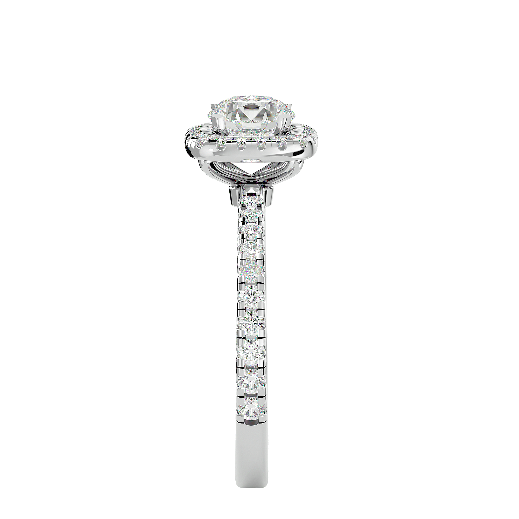 1 7/8 ctw Round Lab Grown Diamond Halo Engagement Ring