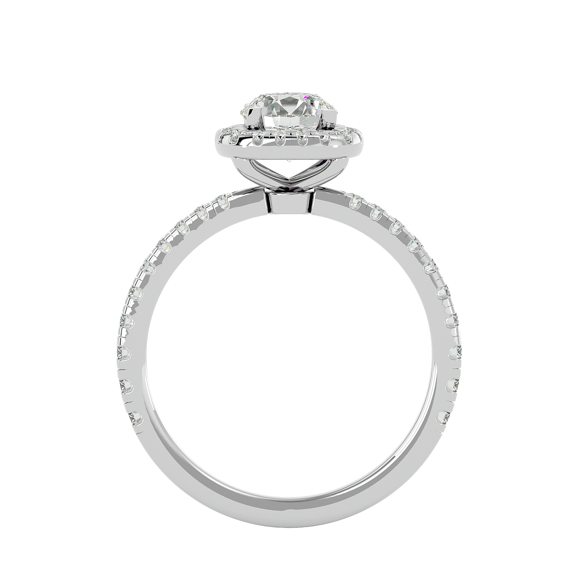 1 7/8 ctw Round Lab Grown Diamond Halo Engagement Ring