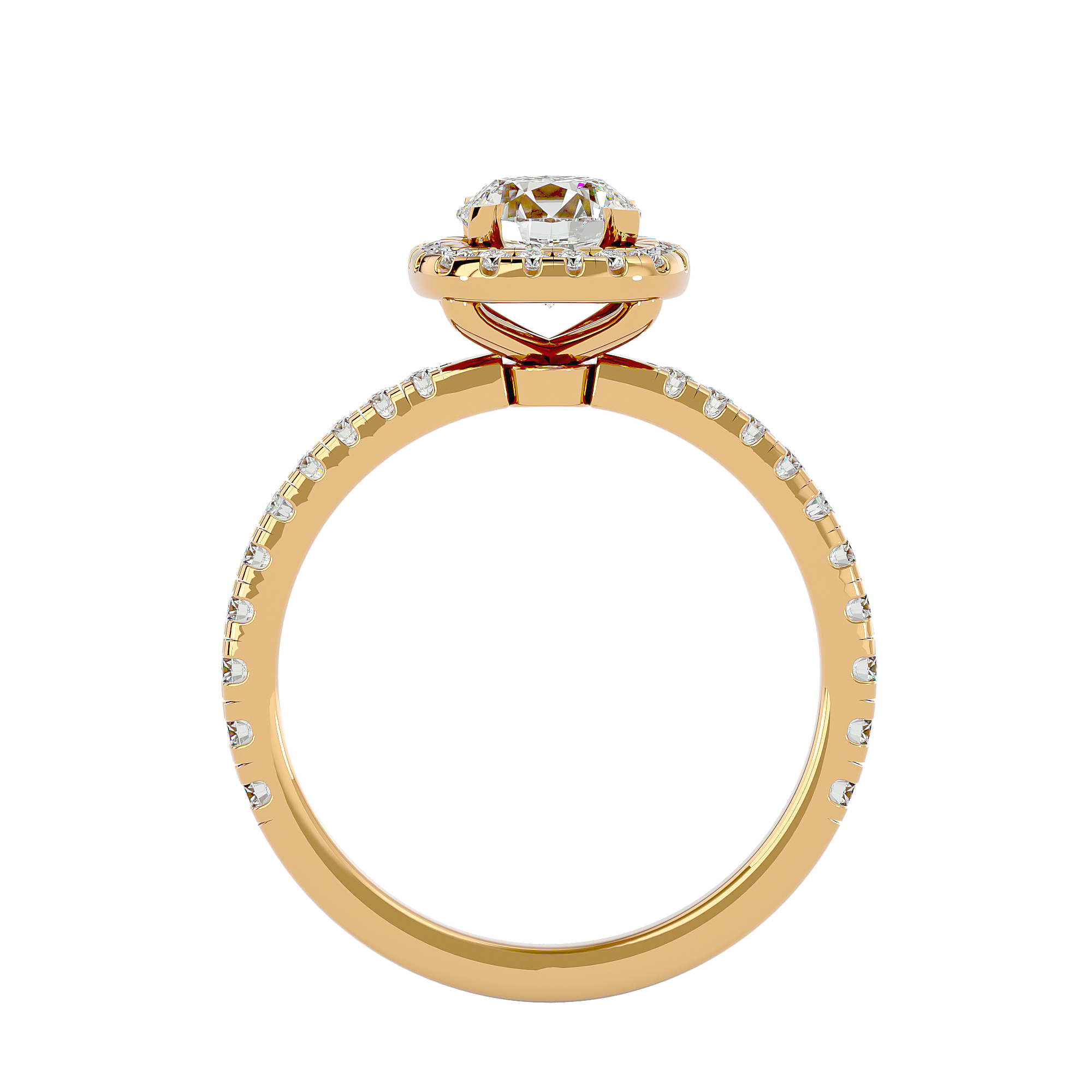1 7/8 ctw Round Lab Grown Diamond Halo Engagement Ring