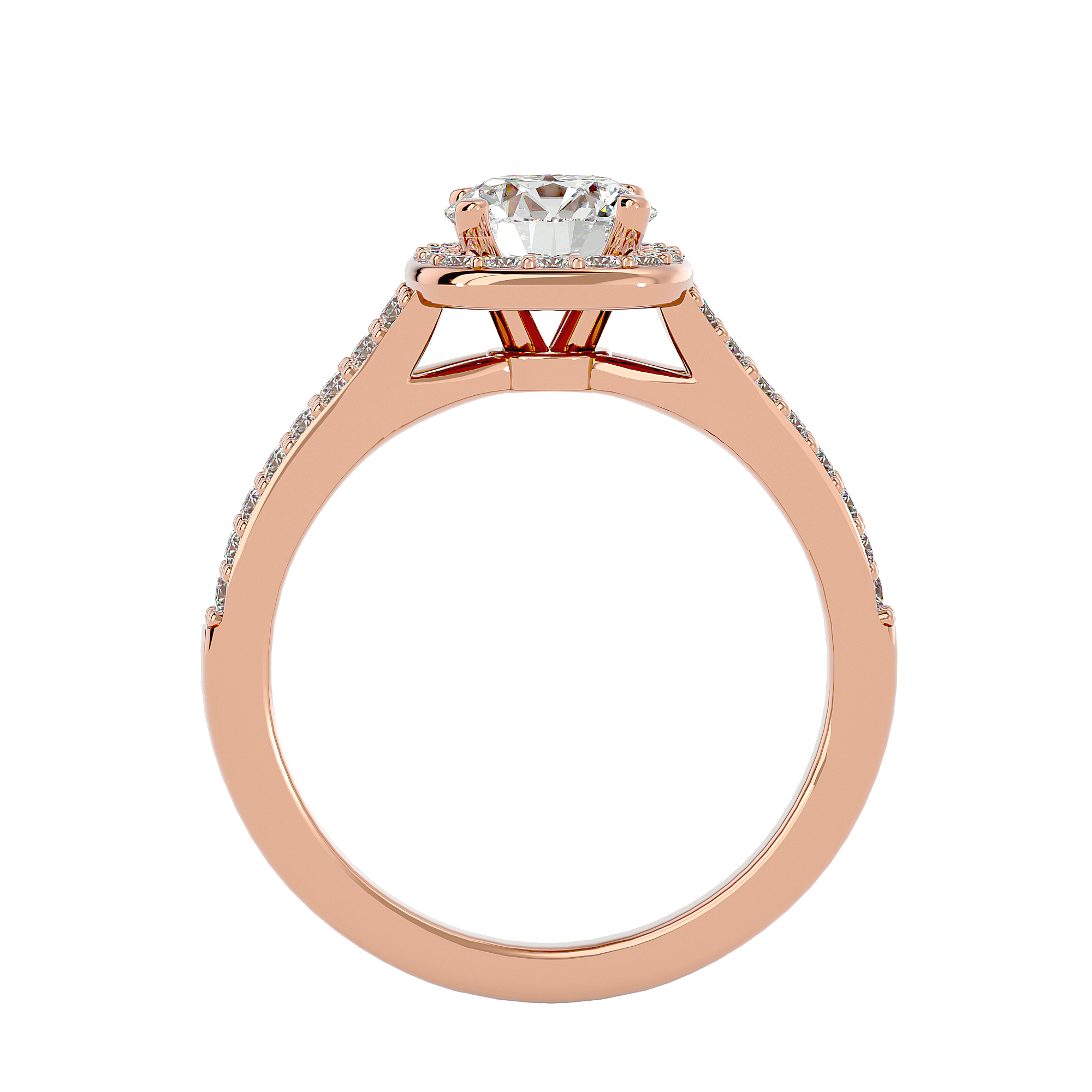 1 3/8 ctw Round Lab Grown Diamond Halo Engagement Ring