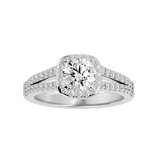 1 3/8 ctw Round Lab Grown Diamond Halo Engagement Ring